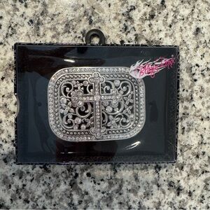 Blazin Roxx Black Patent Cross Accent Belt Buckle